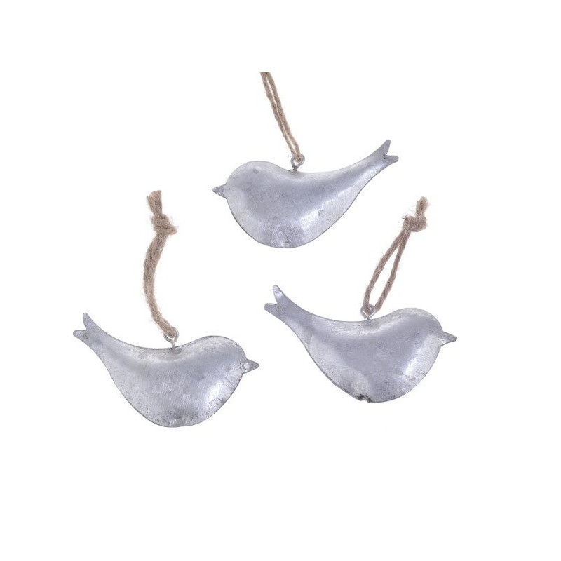 Zawieszki metalowe ptaszki 6 szt 6,5 cm