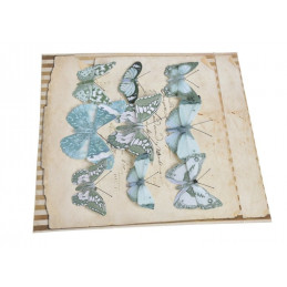 Motyl na klipie 6-10 cm, 9 szt/kpl LT BLUE