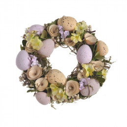 Wianek z jajkami 23 cm- dekoracja wiosenna