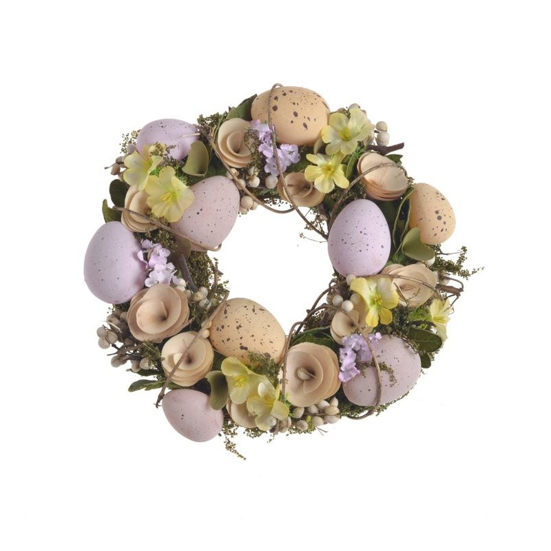 Wianek z jajkami 23 cm- dekoracja wiosenna