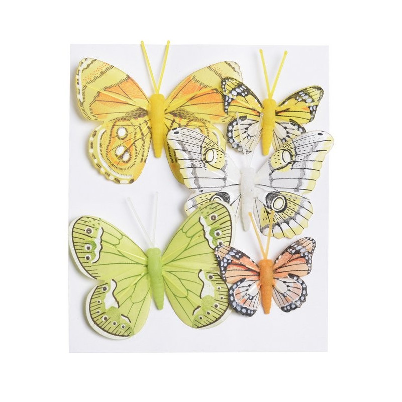 Motyl mix 8 cm - 5 cm na druciku 5szt-kp
