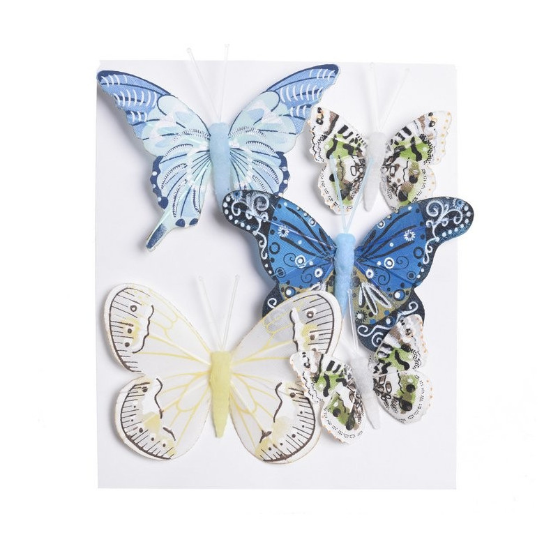 Motyl mix 8 cm - 5 cm na klipie 5szt/kpl