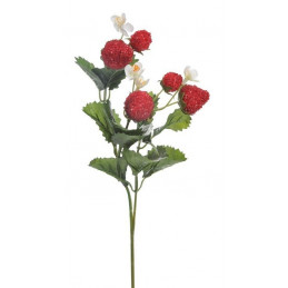 Gałązka truskawki 38 cm - sztuczna roślina