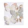 Motyl mix 8 cm-5 cm na klipie 5szt/kpl CR-YEL