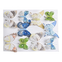 Motyl mix 8 cm-5 cm na klipie 10szt/kpl