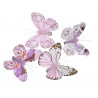 Motyl 8 cm na klipie 8 szt/kpl PINK+LILAC