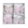 Motyl 8 cm na klipie 8 szt/kpl PINK+LILAC