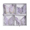 Motyl 8 cm na klipie 8 szt/kpl LILAC