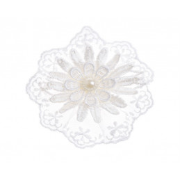 Aplikacja koronkowa z perełką 9 cm