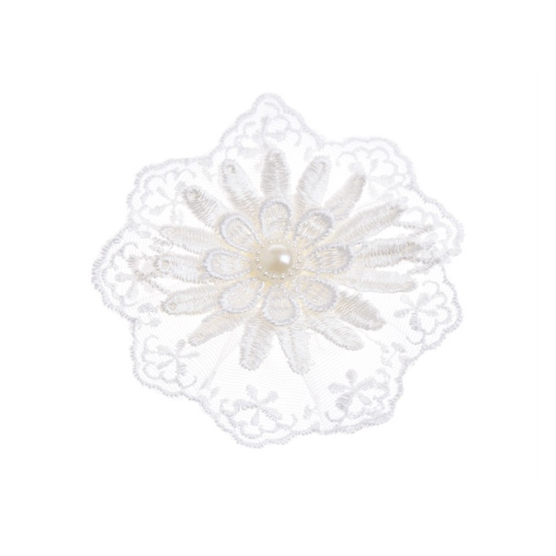 Aplikacja koronkowa z perełką 9 cm