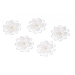 Aplikacje kwiatki z perełkami 4 cm szt/kpl