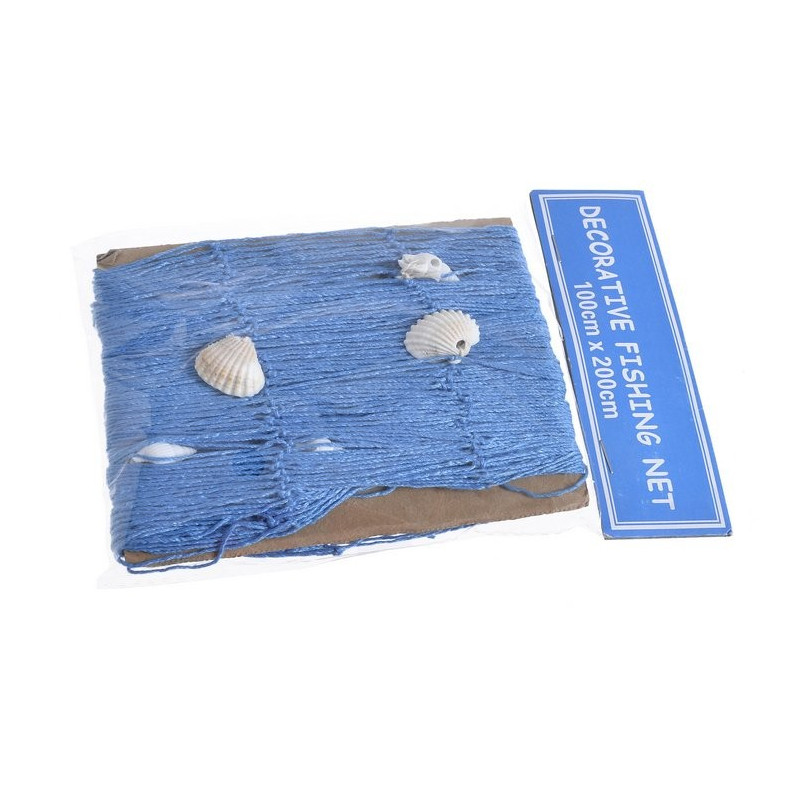 Dekoracyjna sieć rybacka z muszelkami 100 x 200 cm