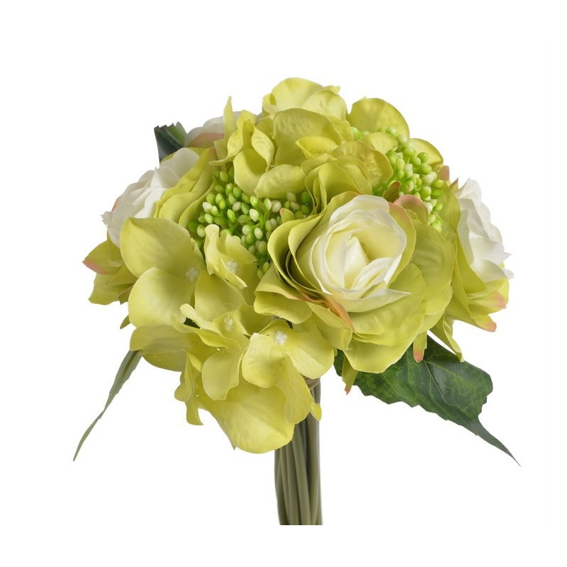 Bukiet róż z hortensją x 9, 30 cm