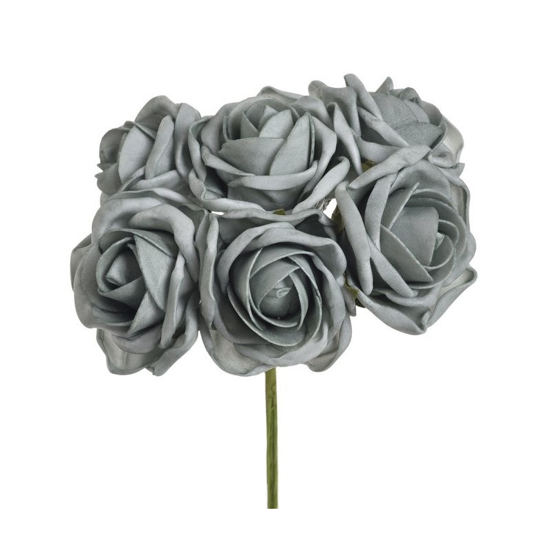 Bukiet róż piankowych x 6 25cm MIX KOLORÓW