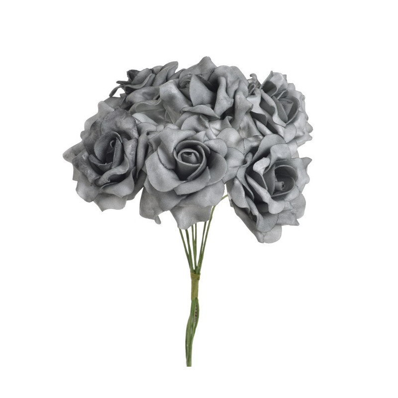 Bukiet róż piankowych x 6 25 cm MIX KOLORÓW