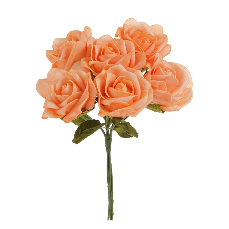 Róża duża pianka bukiet/6szt 25 cm