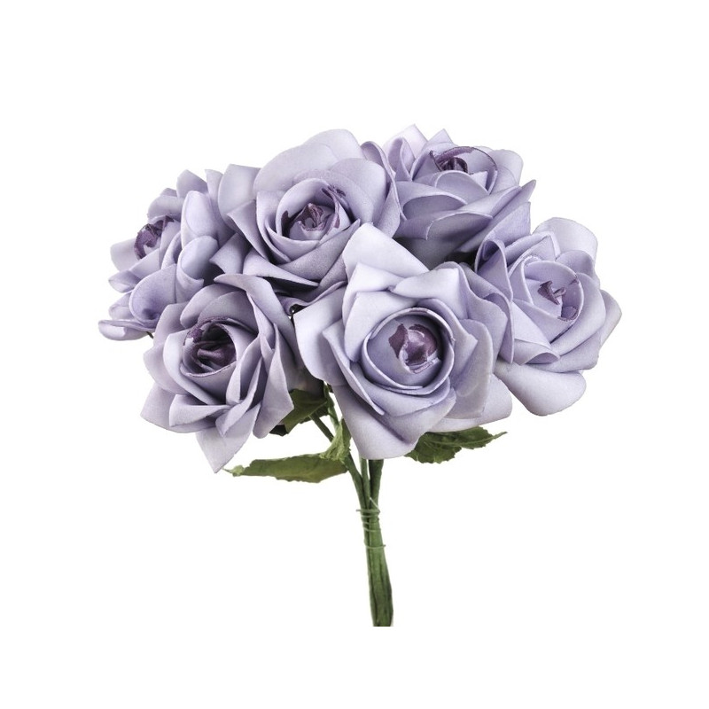 Róża duża pianka bukiet/6szt 25 cm