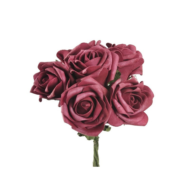 Róża duża pianka bukiet/6szt 25 cm