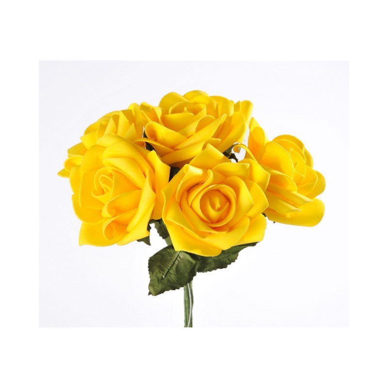 Róża duża pianka bukiet/6szt 25 cm