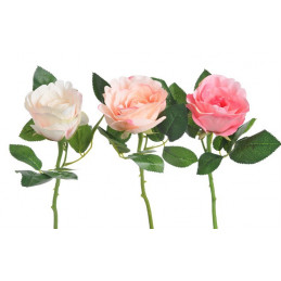 Róża Columbia z krótką łodygą 29 cm - sztuczna roślina