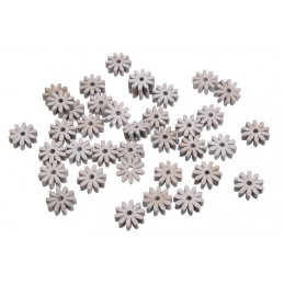 Kwiaty biało-szare 2,5 cm, 36szt-paczka