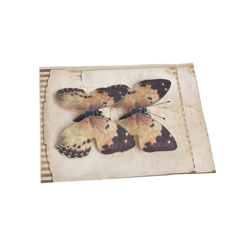 Motyl na klipie 8cm, 2szt/paczka OR/ BR
