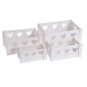 Skrzynki z sercami 4szt 34x24x16 cm WHITE