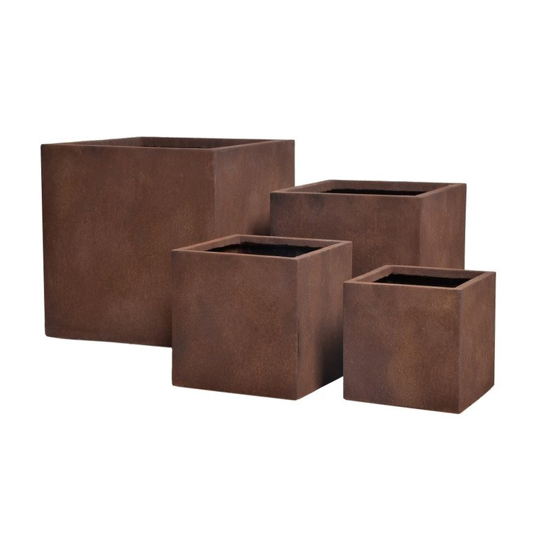 Donice kwadratowe rustykalne 4szt-kpl - MROZOODPORNA