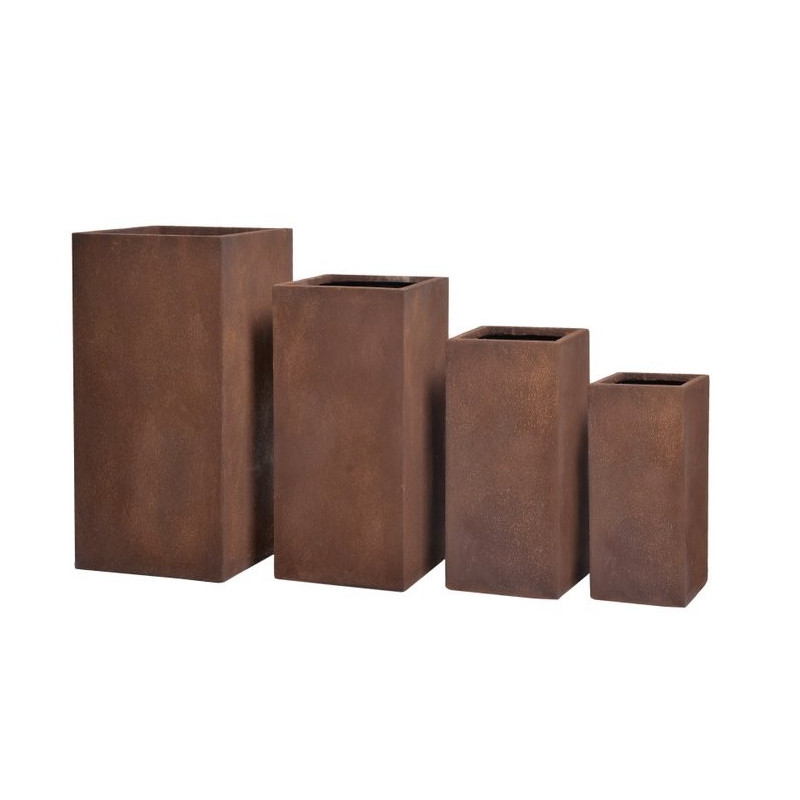 Donice prostokątne rustykalne 4szt-kpl - MROZOODPORNA