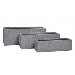 Donice prostokątne szare 3szt-kpl - MROZOODPORNA