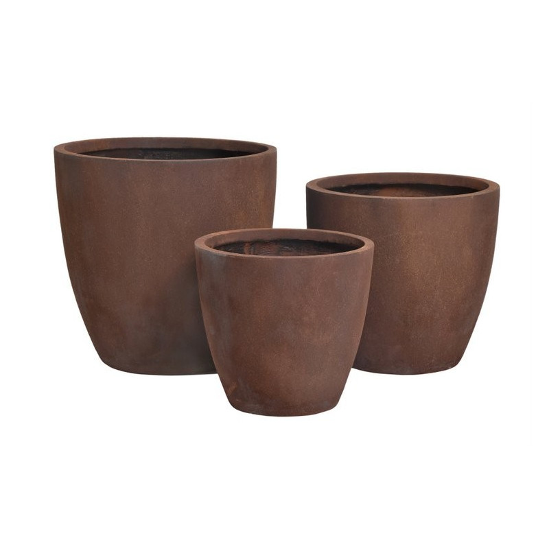 Donice okrągłe rustykalne 3szt-kpl - MROZOODPORNA