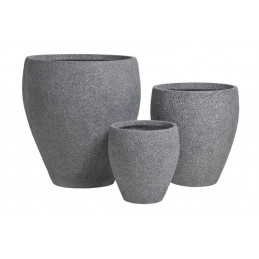 Donice okrągłe szare 3szt-kpl - MROZOODPORNA