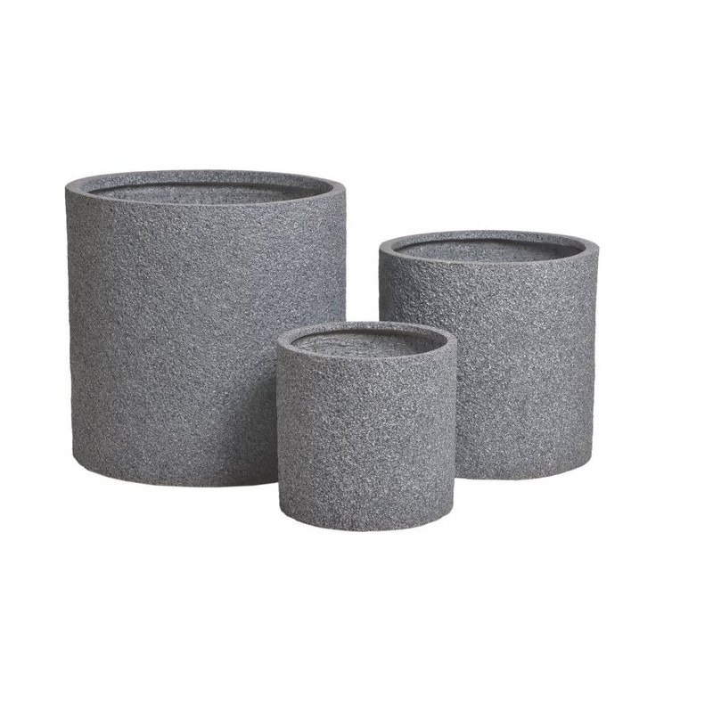 Donice okrągłe szare 3szt-kpl - MROZOODPORNA