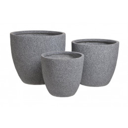 Donice okrągłe szare 3szt-kpl - MROZOODPORNA