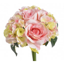 Bukiet róż z hortensją 4+3 28 cm