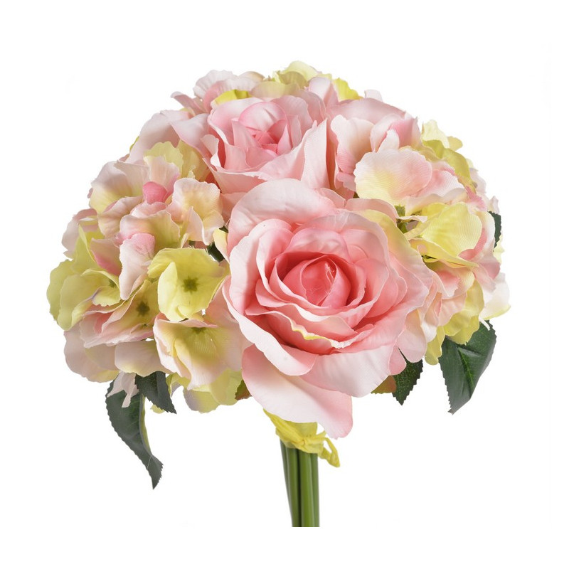 Bukiet róż z hortensją 4+3 28 cm