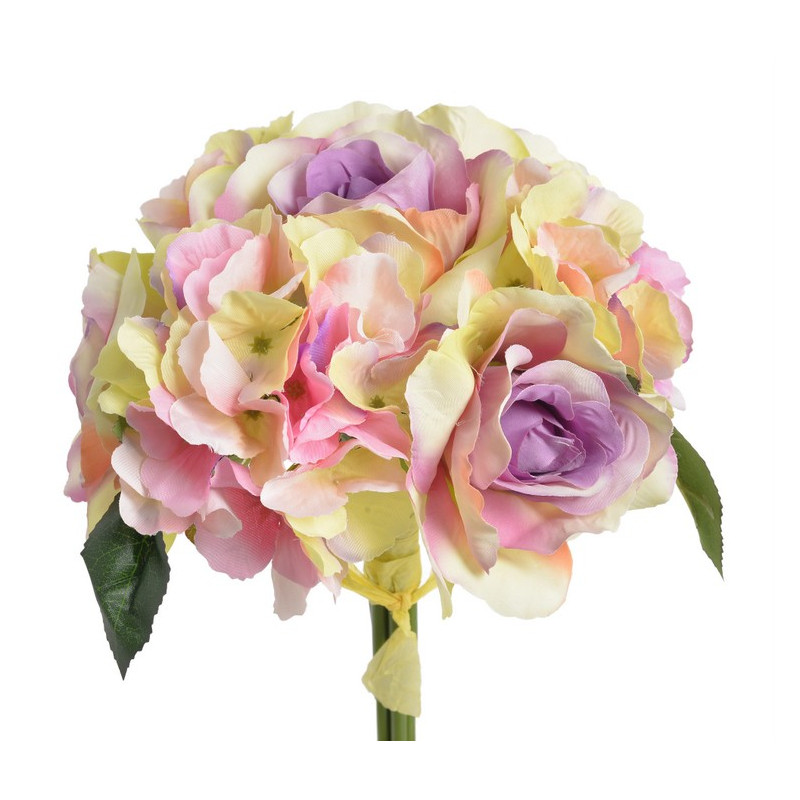 Bukiet róż z hortensją 4+3 28 cm