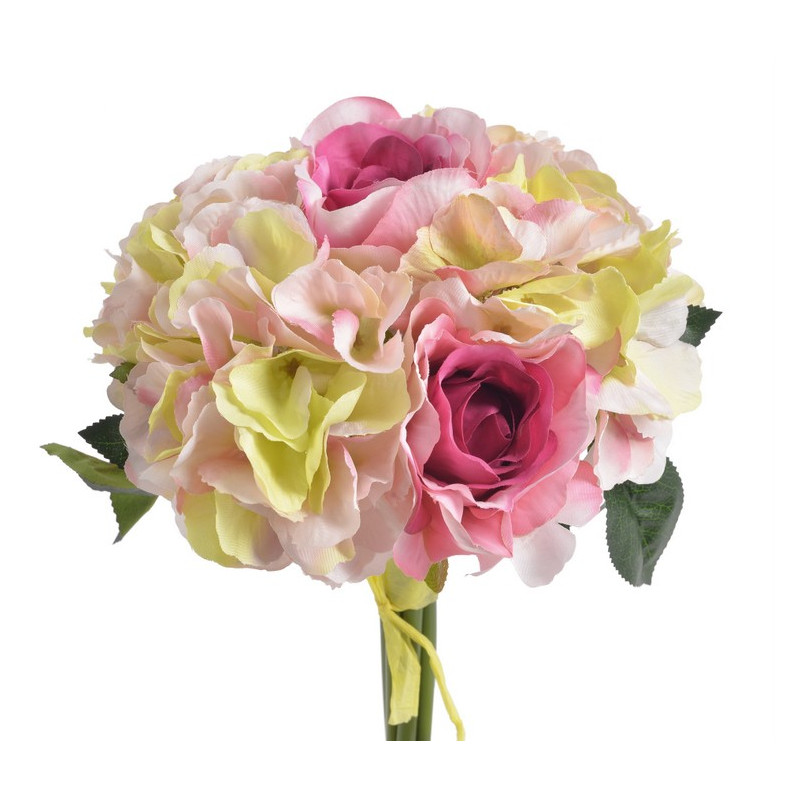 Bukiet róż z hortensją 4+3 28 cm