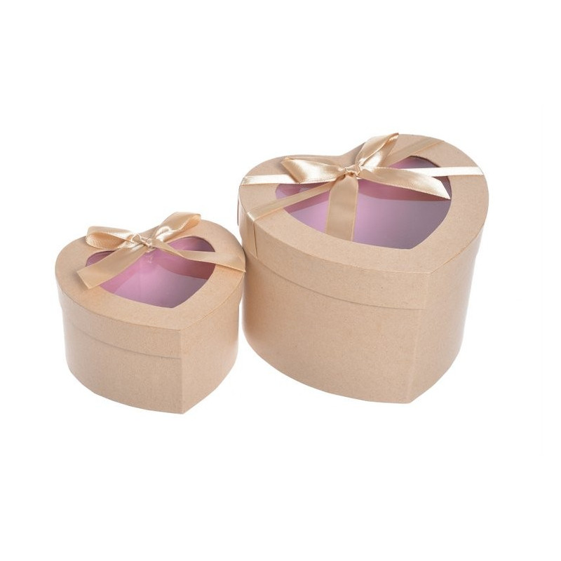 Pudelko serce 2sztkpl 12x16x17,5cm, 8x12x13 cm - flower box