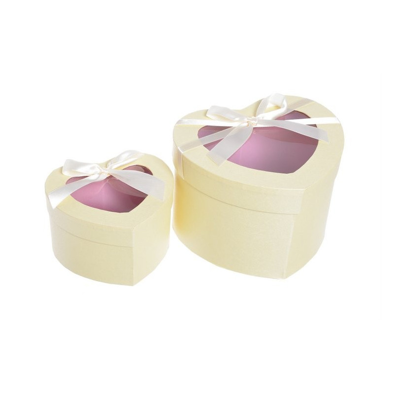 Pudelko serce 2sztkpl 12x16x17,5cm, 8x12x13 cm - flower box