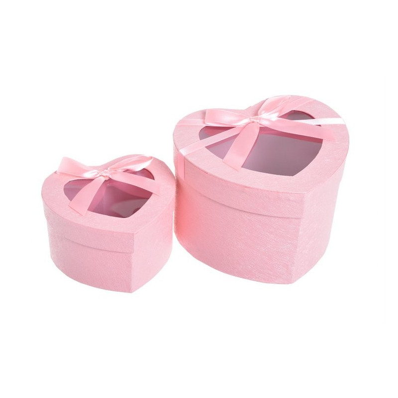 Pudelko serce 2sztkpl 12x16x17,5cm, 8x12x13 cm - flower box