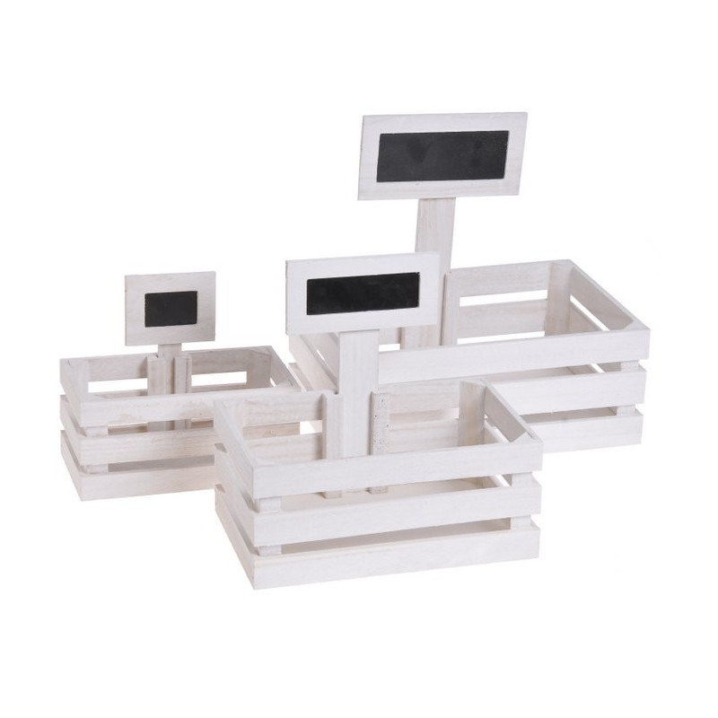 Skrzynki z tabliczkami 3szt WHITE