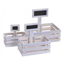 Skrzynki z tabliczkami 3szt GREY