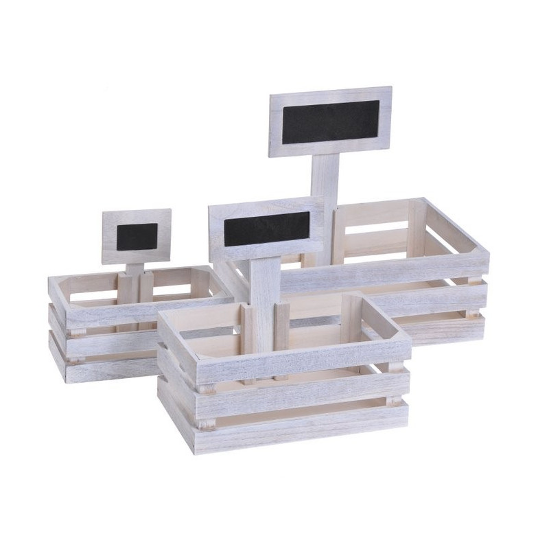 Skrzynki z tabliczkami 3szt GREY