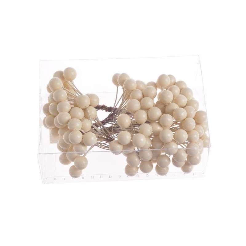 Kuleczki  MAT na druciku, paczka/6peczków x 24sztuki, 1-2 cm - dodatek do stroików