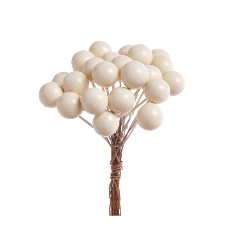 Kuleczki  MAT na druciku, paczka/6peczków x 24sztuki, 1-2 cm - dodatek do stroików