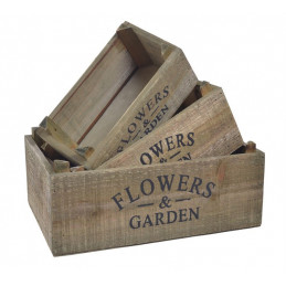 Skrzynki 3szt-kpl, 19x10x9cm,23x14x10cm,28x19x11cm - wyrób drewniany