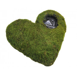 Serce z mchu - Flat moss heart with hole 40 cm