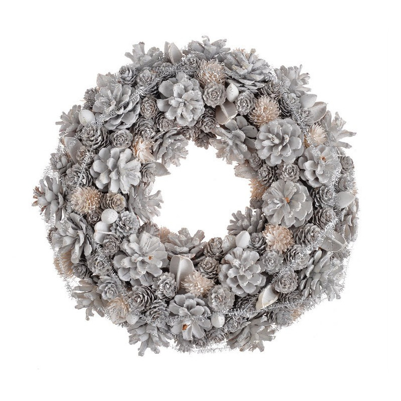 Wianek 34 cm WHITE - artykuł dekoracyjny