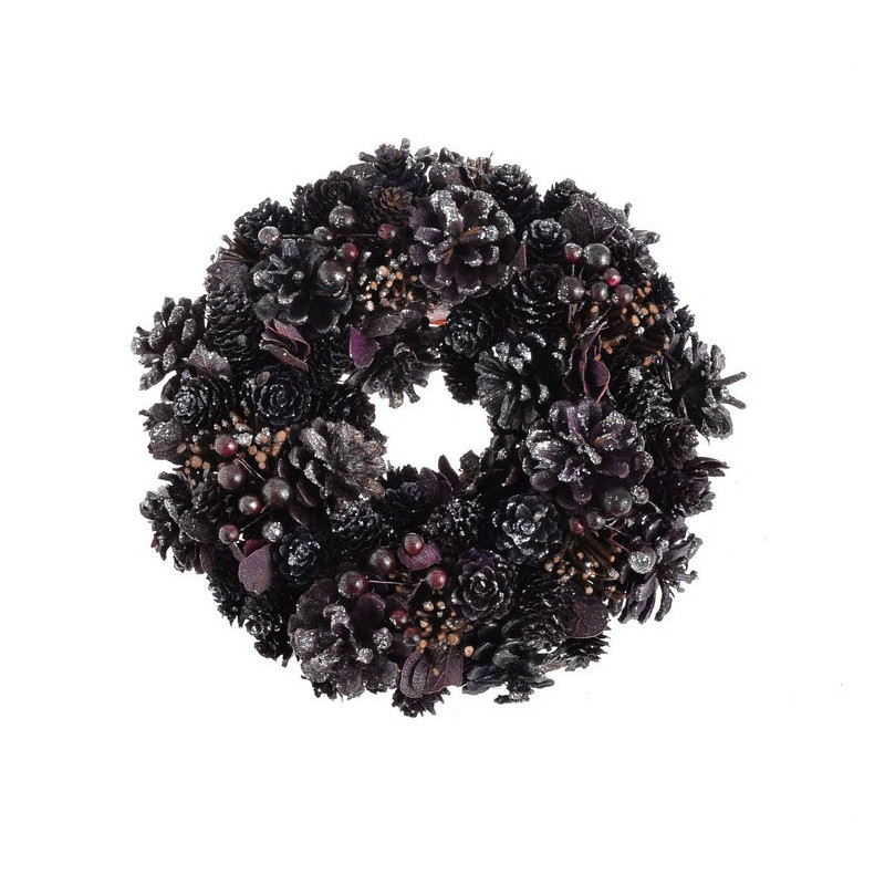 Wianek szyszki 26 cm PURPLE - artykuł dekoracyjny